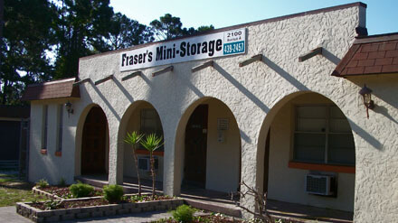Entrance to Frasers Mini Storage in Flagler Beach, FL.