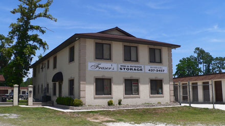 Entrance to Frasers Mini Storage in Bunnell, FL.